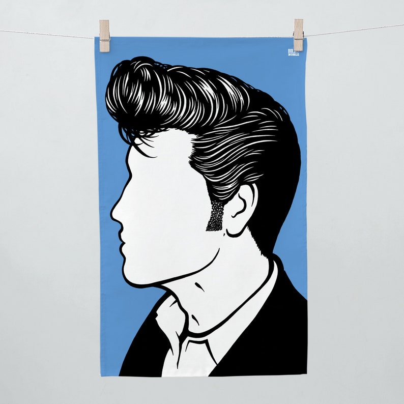 Elvis Presley Tea Towel, Elvis Presley Merchandise, Elvis Presley Dishcloth, Blue Tea Towel image 1