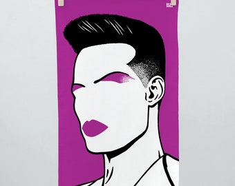 Grace Jones Tea Towel, Grace Jones Merchandise, Grace Jones Dishcloth, Purple Tea Towel