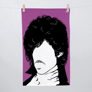 Prince, Prince Tea Towel, Prince Dishcloth, Cotton Tea Towel, Rock Icon Towel, Kitchen Towel, Prince Cloth, Purple Towel, Purple Tea Towel image 1