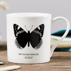 British Butterflies Red Admiral Mug, British Butterflies Red Admiral China Cup image 1