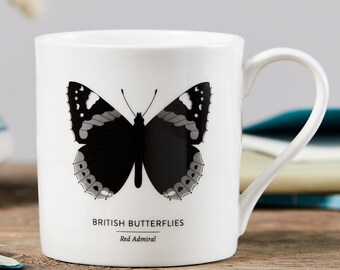 British Butterflies Red Admiral Mug, British Butterflies Red Admiral China Cup