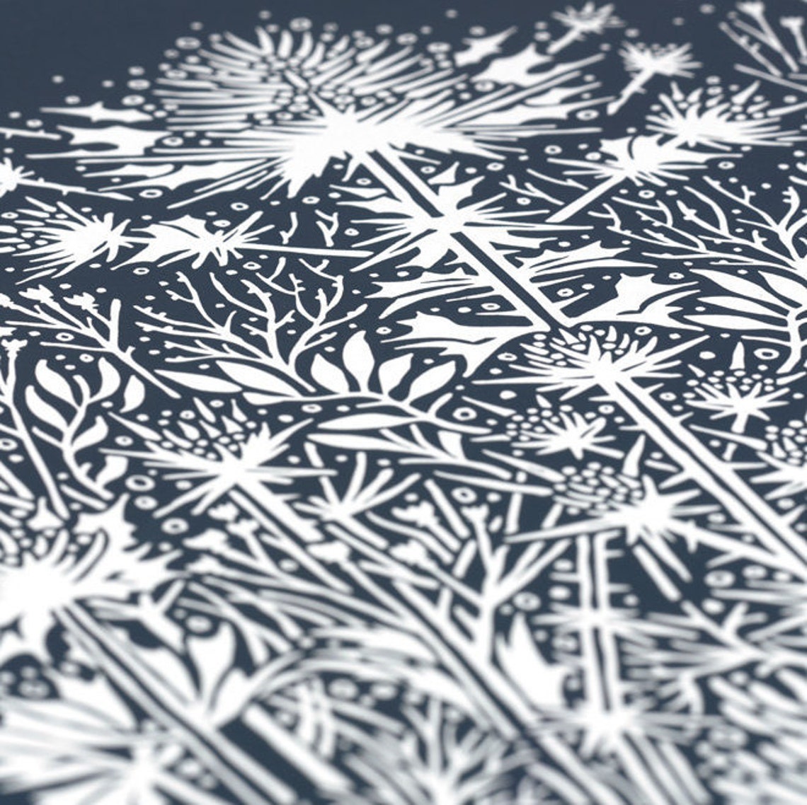 Sea Holly Screen Print Plant Art Print Nature Wall Art | Etsy