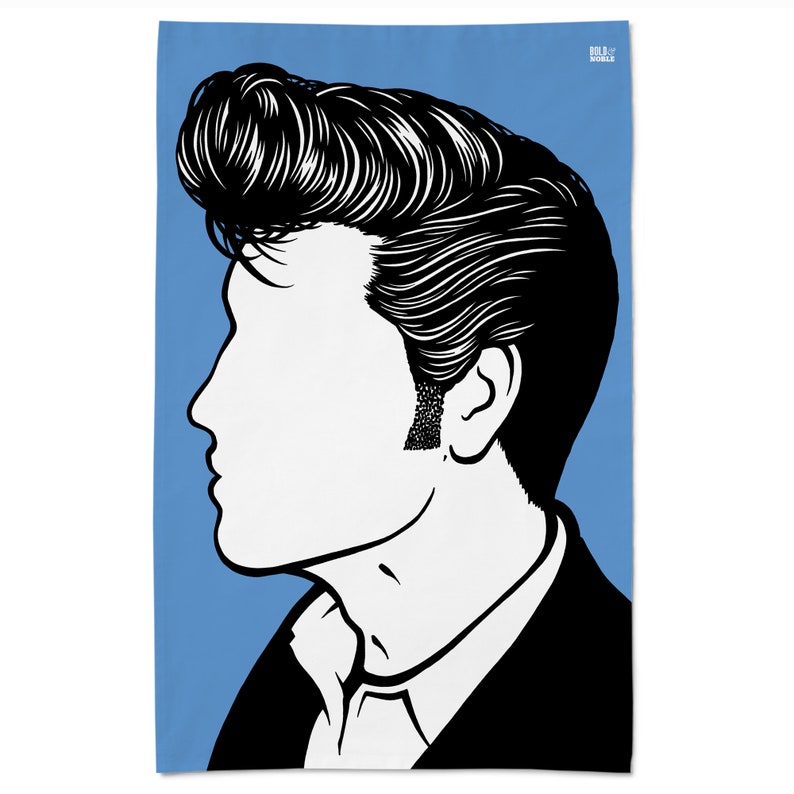 Elvis Presley Tea Towel, Elvis Presley Merchandise, Elvis Presley Dishcloth, Blue Tea Towel image 2