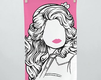 Dolly Parton Tea Towel, Dolly Parton Towel, Dolly Parton Kitchen Towel, Dolly Parton Merchandise, Pink Tea Towel, Pink Dishcloth