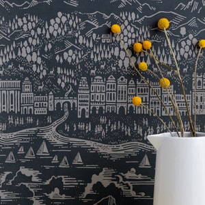 Province Wallpaper in Graphite - 10m x 52cm roll