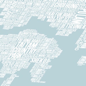 Hong Kong Type Map Screen Print, Hong Kong Print, Hong Kong Text Map, Hong Kong Font Map, Hong Kong Artwork, Hong Kong Word Map, Hong Kong image 3