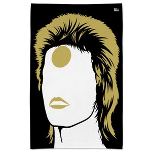 Special Edition Bowie Tea Towel, David Bowie Tea Towel, Gold Tea Towel, Black Tea Towel, Ziggy Stardust Tea Towel, Aladdin Sane Tea Towel image 2