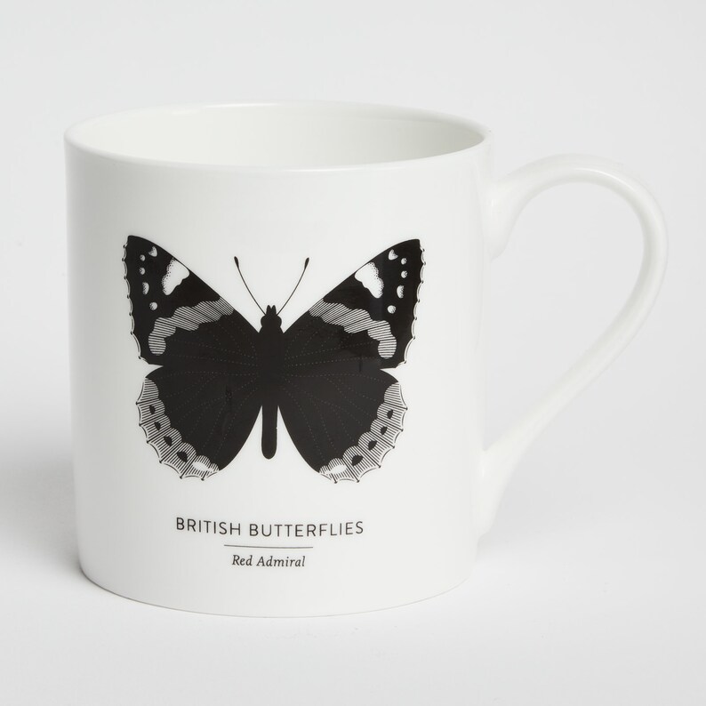 British Butterflies Red Admiral Mug, British Butterflies Red Admiral China Cup image 2
