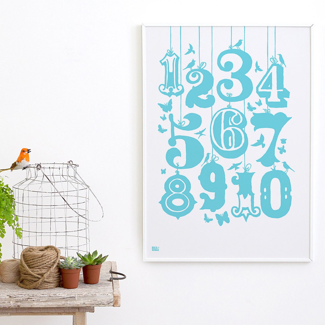 Count Numbers Screen Print Numbers Wall Poster Etsy