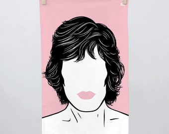 Mick Jagger Tea Towel, Mick Jagger Towel, Mick Jagger Kitchen Towel, Mick Jagger Merchandise, Pink Tea Towel, Pink Dishcloth