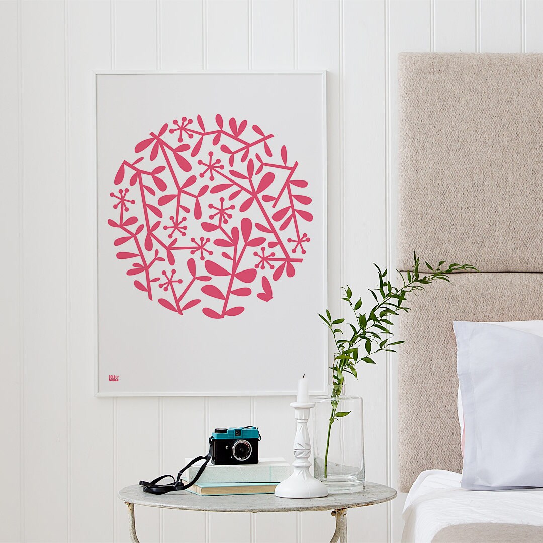 Flower Screen Print Flora Screen Print Flower Wall Decor Etsy