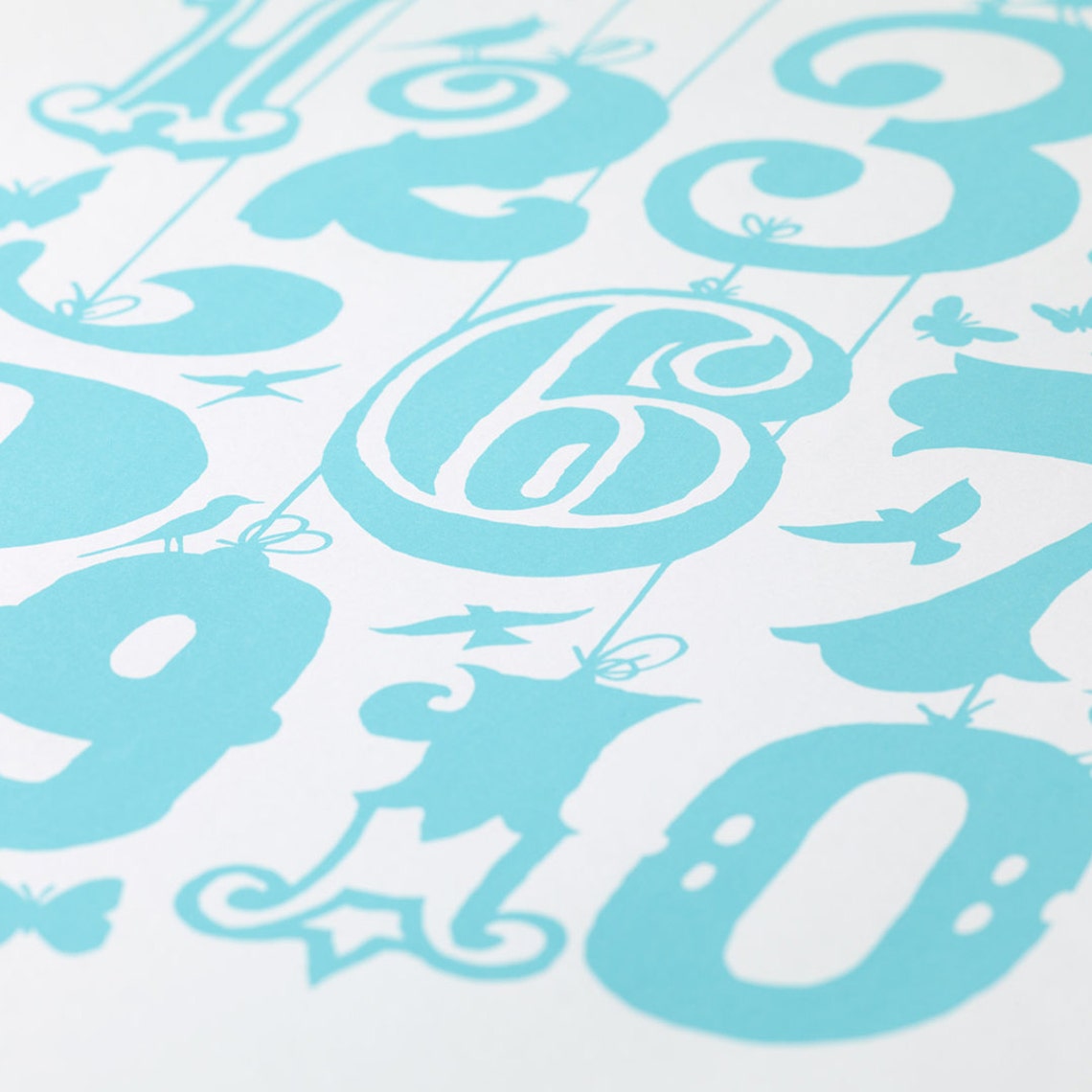 Count Numbers Screen Print Numbers Wall Poster Etsy