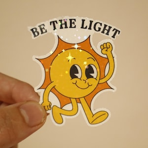 Lustiger ADHD Be The Light Holographischer Aufkleber: Wasserfester Vinyl-Aufkleber