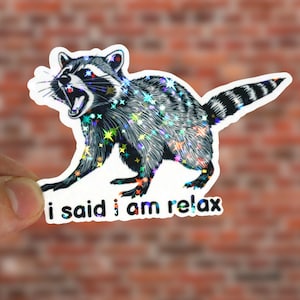 Divertente adesivo con procione ADHD: umorismo neurodivergente, decalcomania per laptop