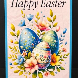 Ostern, Grußkarte, handgemacht, Erwachsene, Blumen, Frühlingsfarben