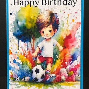 Birthday Card, Greeting Card, Soccer, Boy, Running