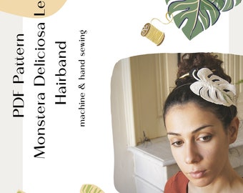 PDF Pattern + video tutorial Monstera leaf headband fascinator step by step