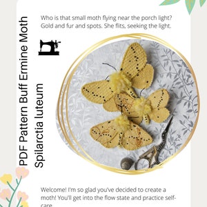 PDF Pattern video tutorial buff Ermine moth soft sculpture step-by-step image 1