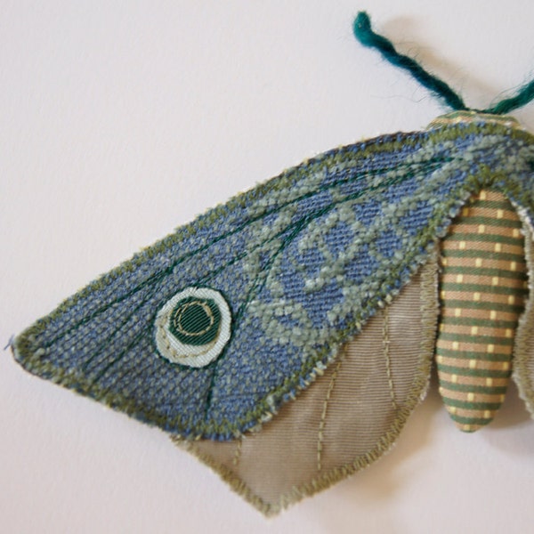 Upholstery Fabric Moth Blue and Green