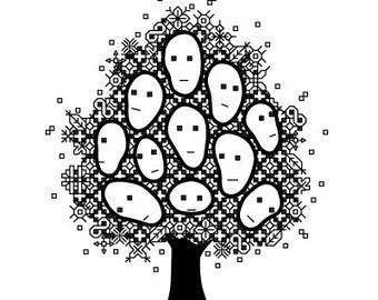 PDF pattern / blackwork TREE