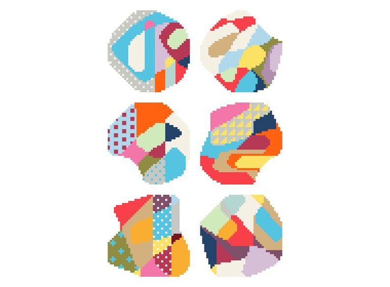 PDF/needlepoint or cross stitch pattern/coaster set No.03 image 1