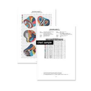 PDF/needlepoint or cross stitch pattern/coaster set No.03 image 2