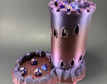 3D Printed Castle Dice Tower, PLA Tabletop RPG Accessory