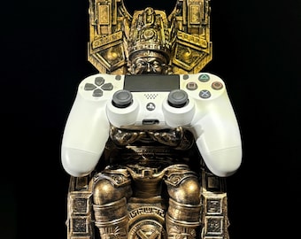 3D Printed Aztec King Controller Holder, Handpainted Throne Stand