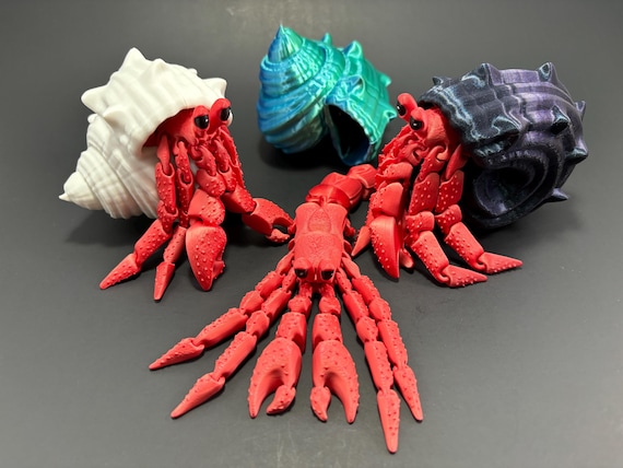 3D Printed Hermit Crab Fidget Toy Removable Shell Customizable