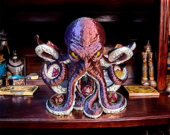 Tentacritical Octopus Dice Holder Display | 3D Printed Tabletop Game Accessory