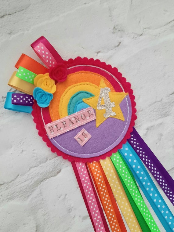 Badge rosette number badge number rosette birthday birthday badge birthday rosette birthday girl felt badge felt rosette