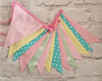 Handmade Birthday Party Bunting,  Pink Banner, Polka dots, Wedding Reception decorations, Celebration Bunting, Tea Party, Photo prop