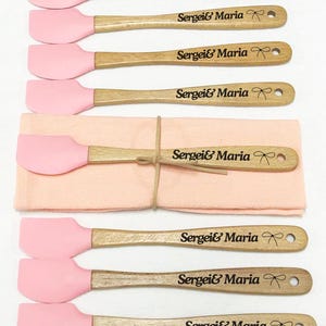Benutzerdefinierte Pfannenwender, benutzerdefinierte Utensilien-Set, Pfannenwender personalisiert, Baumwollgeschirrtuch, personalisierte Backutensilien, Hochzeitsgeschenke, Bäckergeschenk