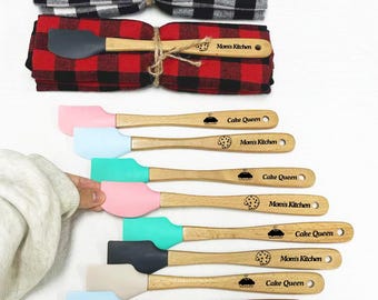 Customized Silicone Spatulas,Custom  Spatula, Mini Spatula,Spatula Personalized,Cotton Dishtowel,Baking Gift,Party Favors