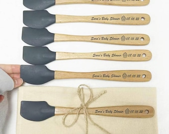 Baby Shower Favors, Engraved Mini spatula, Unique Baby Shower Favors for Guests, Custom Baby Shower Silicone Spatula, Custom Spatula