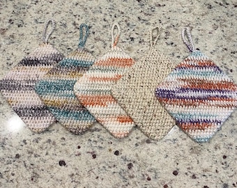 100% Cotton Crochet Hot Pad | Crochet Pot Holder, Crochet Trivet, Double Thick Pot Holder, Kitchen Essentials, Housewarming gift, Handmade