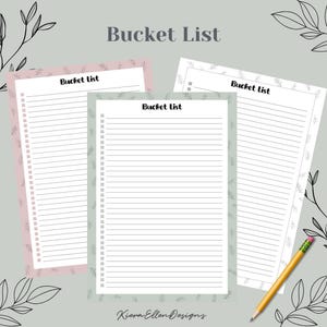 Lista de deseos imprimible / Organízate con diseños inspirados en la naturaleza / Diseño de hojas botánicas