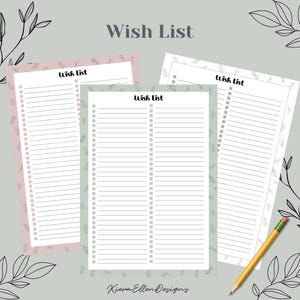 Lista de deseos imprimible / Organiza tu vida con diseños inspirados en la naturaleza / Descarga digital / PDF