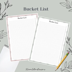 Lista de deseos imprimible / Organízala con diseños inspirados en la naturaleza / Diseño botánico simple con hojas
