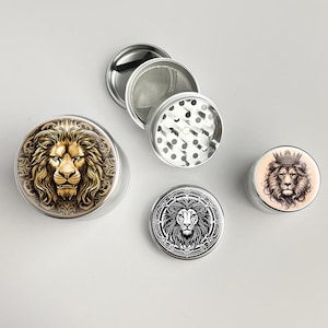 Silver fashion grinder lion herb grinder vanilla grinder personality grinder men grinder metal grinder men gift