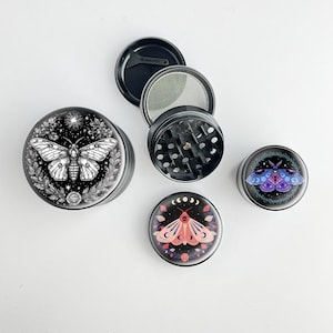 Black fashion grinder mysterious night moth herbal grinder personality grinder metal grinder gift