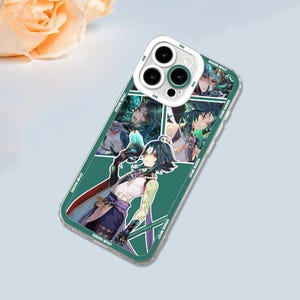 Capa de telefone Genshin Impact Art para iPhone 16 15 14 13 Pro Max, Samsung S24 S23 S22 S21 Ultra S20 Fe, Tartaglia, Thoma, Venti, Xiao, Yae Miko, Venti
