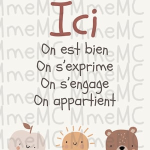 Affiche pour salle de classe en français