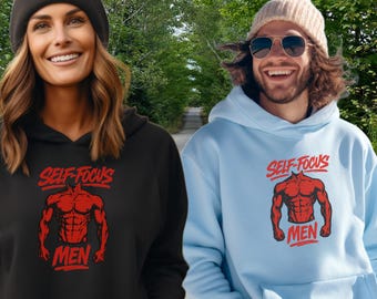 Self Focus Men T-Shirt: Bold Graphic, Streetwear Style, Red and Black