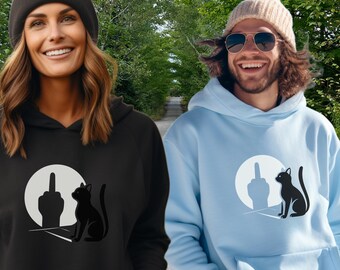 Feline flip off - unisex streetwear tee and hoodie
