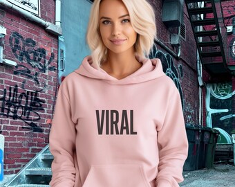 Viral Text T-Shirt: Bold Print, Trendy, Unisex Streetwear Tee and Hoodie