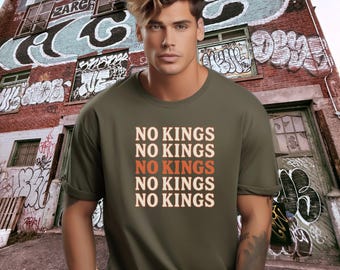 No Kings T Shirt Hoodie: Bold Text Design, Streetwear Graphic, Trendy Apparel