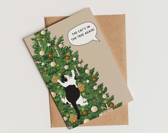 Cat Christmas Card | Cat Lovers | Funny Cat Card | Seasonal Card