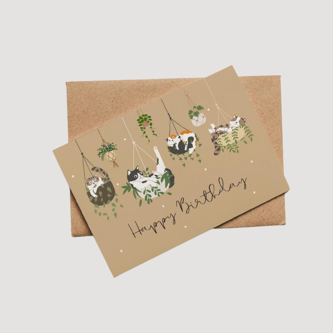 Cats in Baskets Birthday Card | Happy Birthday Card | Cat Lovers - Etsy