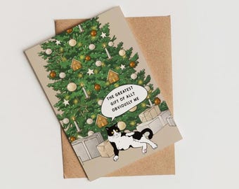 Cat Christmas Card | Cat Lovers | Funny Cat Card | Seasonal Card